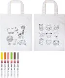 Bastel-Set Stoff bemalen „Animals & Zoo“ Kindertaschen