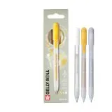 SAKURA Gelly Roll Retractable Gel Pens, Special 3-Pack Gold-Silber-Wei�