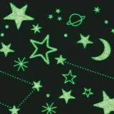 Deko Tapes „Sterne“ Glow in the dark | nachtleucht-gelb/schwarz