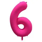 Folien-Ballon 6 neon pink 86cm