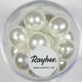 Renaissance Glaswachsperlen, 12 mm � schneewei�
