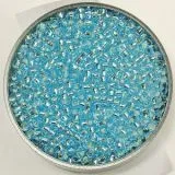 Premium-Rocailles, 2,2 mm � mit Silbereinzug aquamarin (Restbestand)