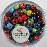 Rayher Glas Gro�lochradl opak 5,4mm bunt