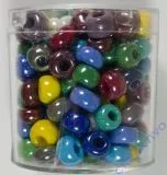 Rayher Glas Gro�lochradl opak 6,7mm bunt