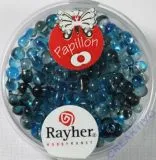 Papillon Rocailles Two Tone 3,2 x 6,5mm taubenblau