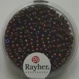 Rocailles 2,6mm mit Silbereinzug + Rainbow pompadur-rot