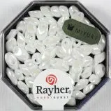 Magatama Perlen 4x7mm opak gel�stert wei� (Restbestand)