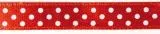 Rayher Satinband mit Punkten 9,5mm rot