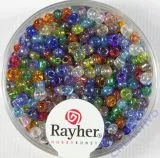 Rocailles 2,6mm � transp. gel�stert gemischt