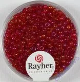 Rocailles 2,6mm � transp. gel�stert rot