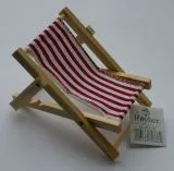 Holz Sonnenliege rot-wei� 14cm