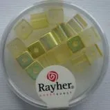 Rayher Glas-Schliffw�rfel 6mm 15 St. lichtgelb