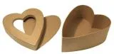 Pappmach� Passepartout Herzdose 12,5x15,5x7,5cm