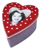 Pappmach� Passepartout Herzdose 12,5x15,5x7,5cm