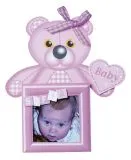 Bastelset: 6 Karten mit Teddys u.Kuverts babyrosa (Restbestand)