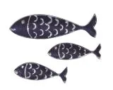 Stoff-Fische 32mm / 52mm 5 St�ck dunkelblau (Restbestand)