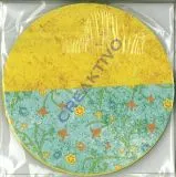 Florentine Faltbl�tter Paradiso 10cm rund 65 Blatt t�rkis/gelb