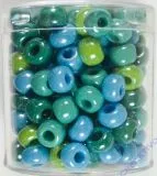 Rayher Glas Gro�lochradl opak 6,7mm gr�n-blau T�ne