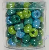 Rayher Glas Gro�lochradl opak 8,7mm gr�n-blau T�ne