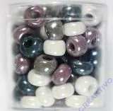 Rayher Glas Gro�lochradl opak 8,7mm grau lila wei� T�ne