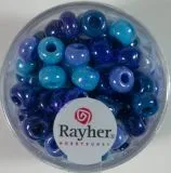 Rayher Glas Gro�lochradl opak 6,7mm blau-t�rkis T�ne