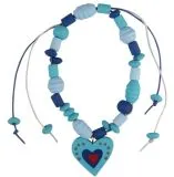 Kids Club Holzperlenset Bl�tenzauber blau