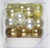 Renaissance Glaswachsperlen Gro�loch halbtransp. 10mm wei�/beige Mix