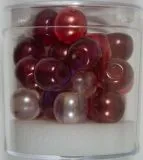 Renaissance Glaswachsperlen Gro�loch halbtransp. 10mm rot Mix