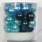 Renaissance Glaswachsperlen Gro�loch halbtransp. 10mm t�rkis Mix