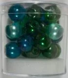 Renaissance Glaswachsperlen Gro�loch halbtransp. 10mm gr�n Mix