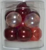 Renaissance Glaswachsperlen Gro�loch halbtransp. 14mm rot Mix