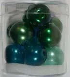 Renaissance Glaswachsperlen Gro�loch halbtransp. 14mm gr�n Mix