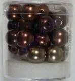 Renaissance Glaswachsperlen Gro�loch 10mm braun Mix