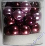 Renaissance Glaswachsperlen Gro�loch 10mm lila Mix