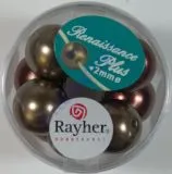 Renaissance Glaswachsperlen Gro�loch 14mm braun Mix