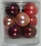 Renaissance Glaswachsperlen Gro�loch 14mm rot Mix