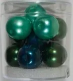 Renaissance Glaswachsperlen Gro�loch 14mm gr�n Mix