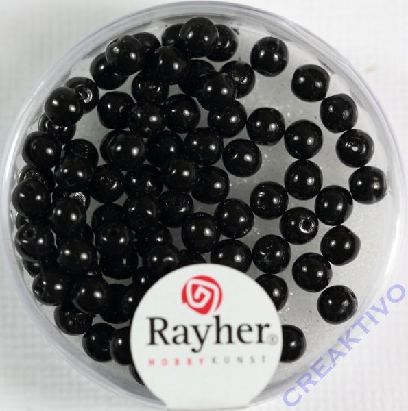 60 Glaswachsperlen 4mm schwarz Perlen neu top 1155