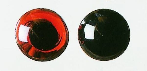 2 Glasaugen mit Öse schwarz  8 mm 