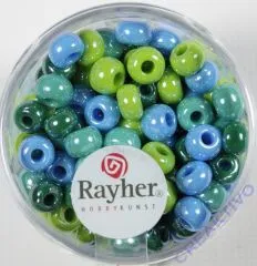 Rayher Glas Grolochradl opak 6mm grn-blau Tne
