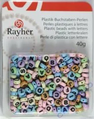 Plastik-Buchstaben-Perlen 40g bunt