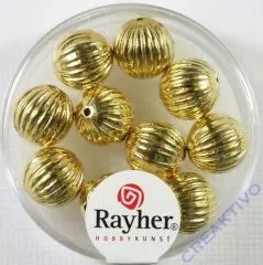 Rayher Rillenperlen 10mm gold