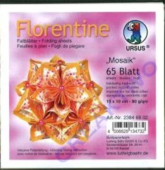 Florentine Faltbl�tter Mosaik 10x10cm 65 Blatt orange