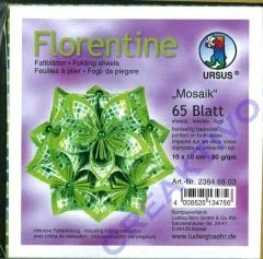 Florentine Faltbl�tter Mosaik 10x10cm 65 Blatt gr�n