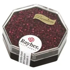 Delica Rocailles 1,6mm transparent Rainbow klassikrot