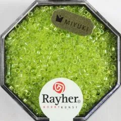 Delica Rocailles 1,6mm transparent Rainbow apfelgr�n