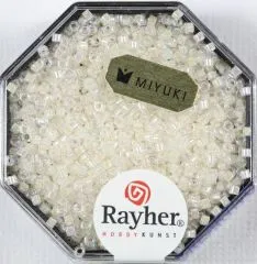 Delica Rocailles 1,6mm transparent Rainbow wei�opal