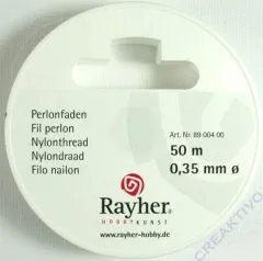 Rayher Perlonfaden 0,35mm 50m wei