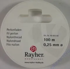 Rayher Perlonfaden 0,25mm 100m wei