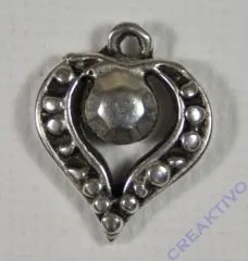 Rockstars Metall-Anh�nger: Herz, altsilber, 1,3cm, �se 1mm �
